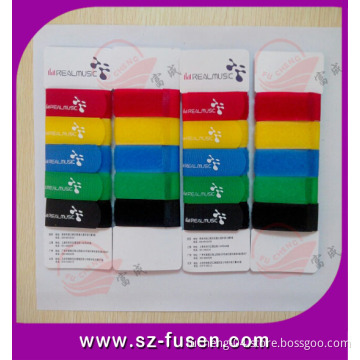 Custom Logo Printed Nylon Colored Reusable Velcro Cable Tie